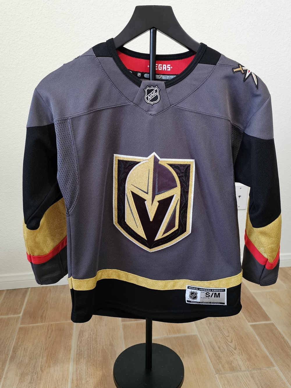NHL Vegas Golden Knights Gray, Gold & Black Youth Hockey Jersey